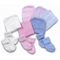 Medline 2-Ply Infant Caps and foot warners in color pink, blue, or white ( ONE DOZEN PER BOX)