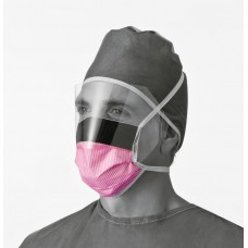 Fluid-Resistant Surgical Face Masks with Eyeshield Case of 100 masks