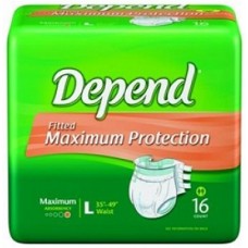 Underwear BRIEF, FITTED, DEPEND, MAX, LARGE (one case of 48 underwear)