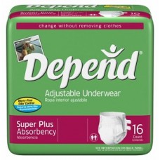 Depends Briefs by Kimberly Clark,SUPER, SM, 34-46",MEN (One case of 72 briefs)