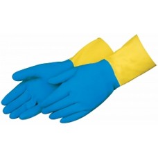 GLOVE,BLUE NEOPRENE OVER YLW LATEX,MED