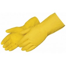 GLOVE,YELLOW LATEX,FLOCK LINED12",