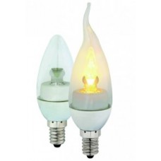 Candelabra 3W 2700K flame shape 120VAC RSL35A-3W-2700K-TD-FL-ZN, Pack of 4 bulbs