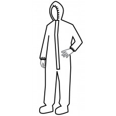 Hazmat Infection Control Coverall Garment, TAPD SEAMS, HOOD,  2XLarge (Case of 6 garments) REG122TTN2X00