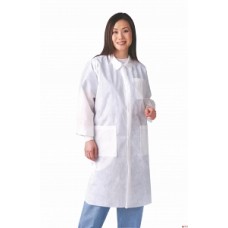 Medline Knit Cuff/Traditional Collar Multi-Layer Lab Coat, Case of 30 coats