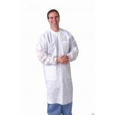 Medline Knit Cuff/Collar Multi-Layer Material Lab Coats, Case of 30