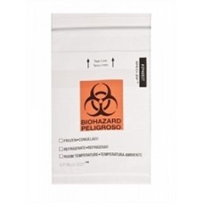 Biohazard Bag 12X15, CLR, BIOHZD, ZIP, 2 PKT, Medline Clear 2-Pocke Case of 250 